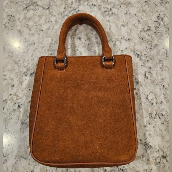 Urban Outfitters Riley Suede Grommet Mini Tote Bag - Brown LIKE NEW Fall Festiva - Picture 2 of 7